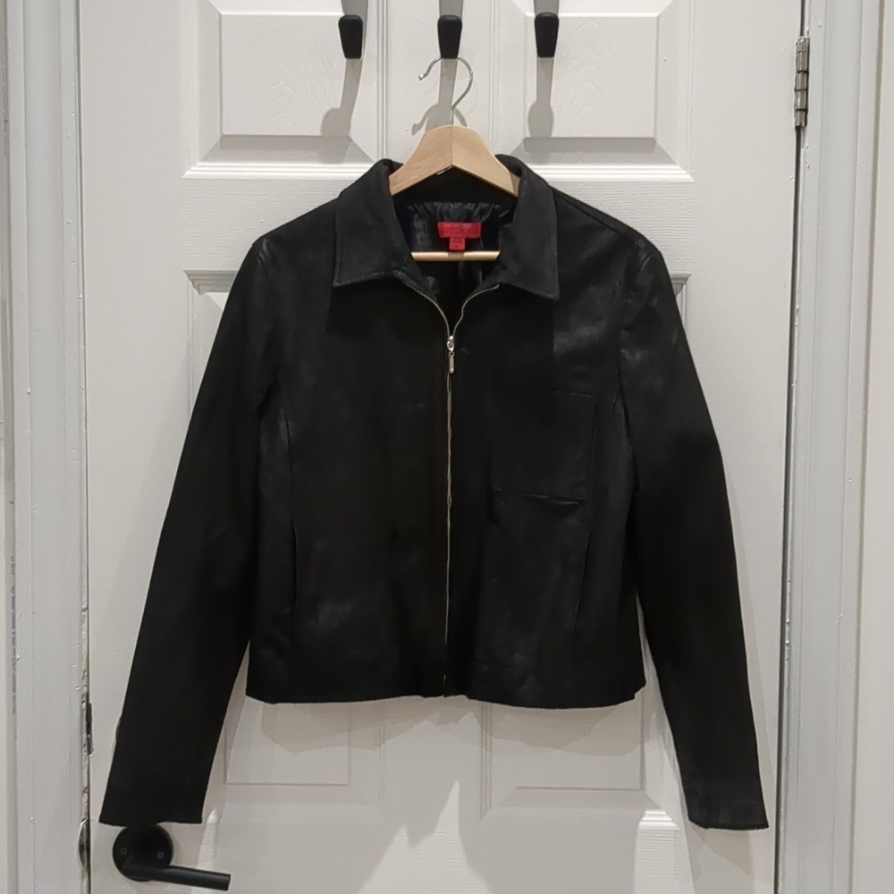 BCBG faux leather jacket